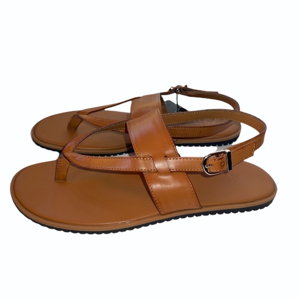 Zara Chestnut Cross Strap Sandals - Picture 10 of 12